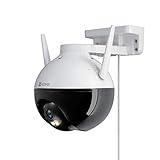 EZVIZ WiFi Cámara Bala de Vigilancia Exterior 1080p PTZ, IP Pan&Tilt Cámara de Seguridad con Visión Nocturna Colorida, IA Integrada con Defensa Activa Luz Estroboscópica, Compatible con Alexa, C8C