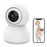Cámara Vigilancia WiFi Interior, 1080P FHD Cámaras de Vigilancia, Visión Nocturna, Audio Bidireccional, Detección de Movimiento, óptima para Bebé/Mascota/Anciano
