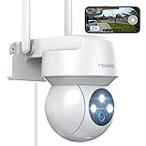 TOAIOHO 2K Cámara Vigilancia WiFi Exterior/Interior, Cámara Vigilancia, Visión Nocturna Colorida, Protección Completa de 360 °, Visión Nocturna, Audio Bidireccional, Alerta de Movimiento, Android/iOS