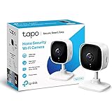 TP-Link TAPO - 1080P Cámara Vigilancia WiFi Interior,para Vigilar Bebés y Mascotas, Visión Nocturna, Detección de Movimiento, Audio Bidireccional, Almacenamiento SD, Compatible con Alexa, Color Blanco